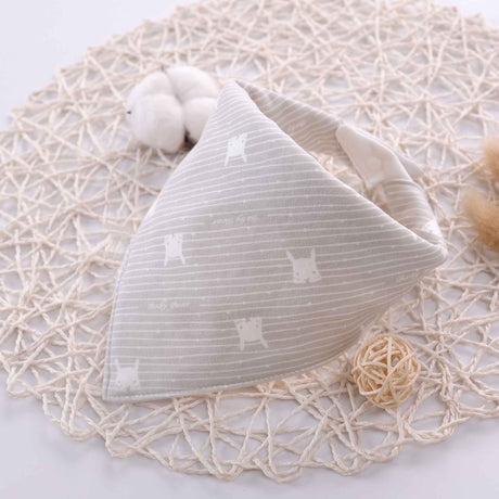 grey bunny bib display on a placemat