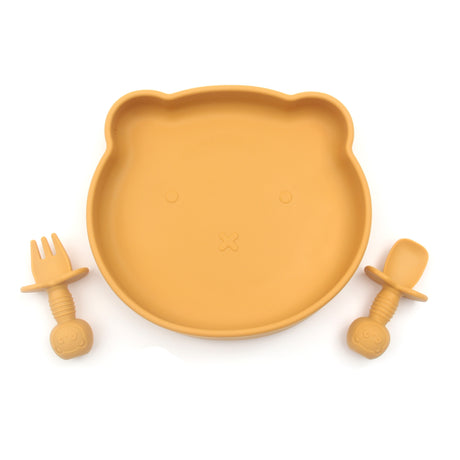 Baby Silicone Suction Plate Set - Yellow