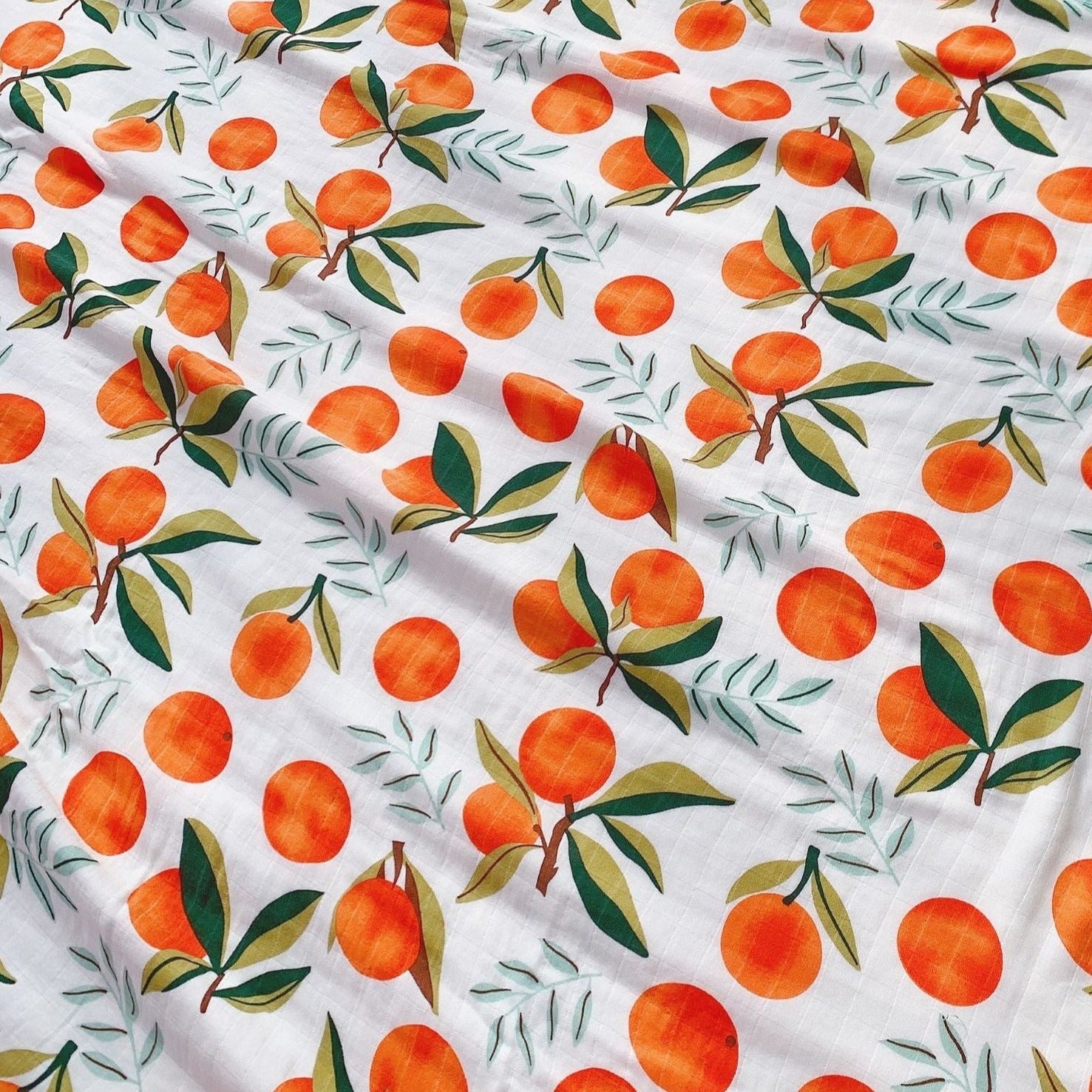Organic Cotton Bamboo Swaddle - Tangerine - Cadeaus