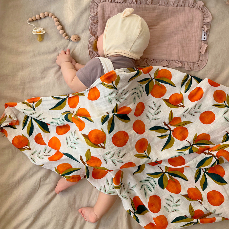 Organic Cotton Bamboo Swaddle - Tangerine - Cadeaus