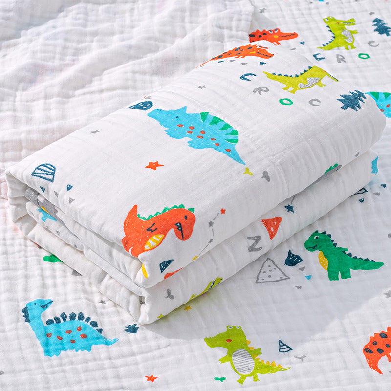 Organic Muslin Baby Swaddle - Dino - Cadeaus