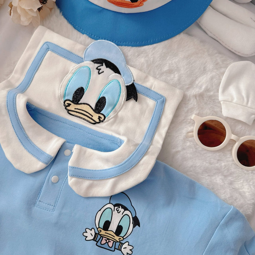 Little Ducky baby romper with matching hat and mitten – gift set for baby girls/boys