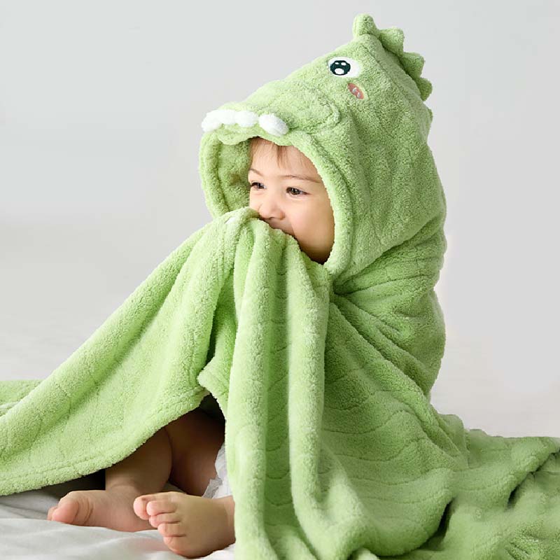 Baby Hooded Bath Towel - Dino