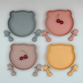 Four colours Baby Silicone Suction Plate Set