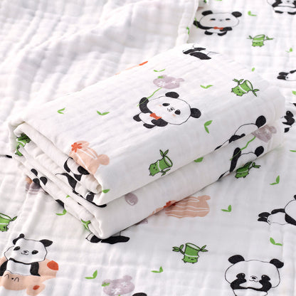 Organic Muslin Baby Swaddle - Baby Panda - Cadeaus