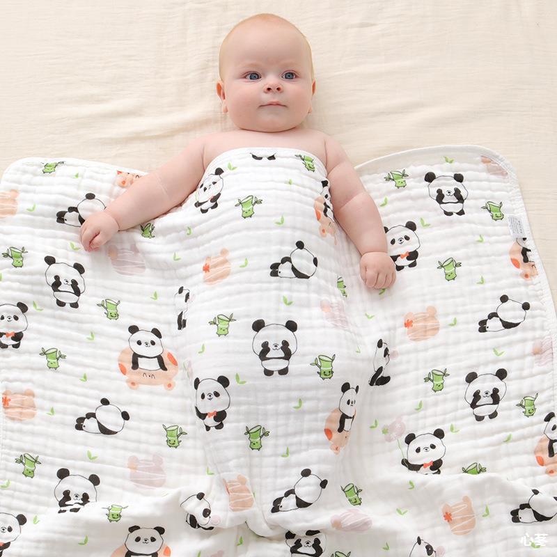 Organic Muslin Baby Swaddle - Baby Panda - Cadeaus