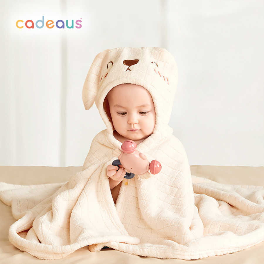 Cadeaus Bunny Hooded Bath Towel Newborn Baby Gift Soft Pink