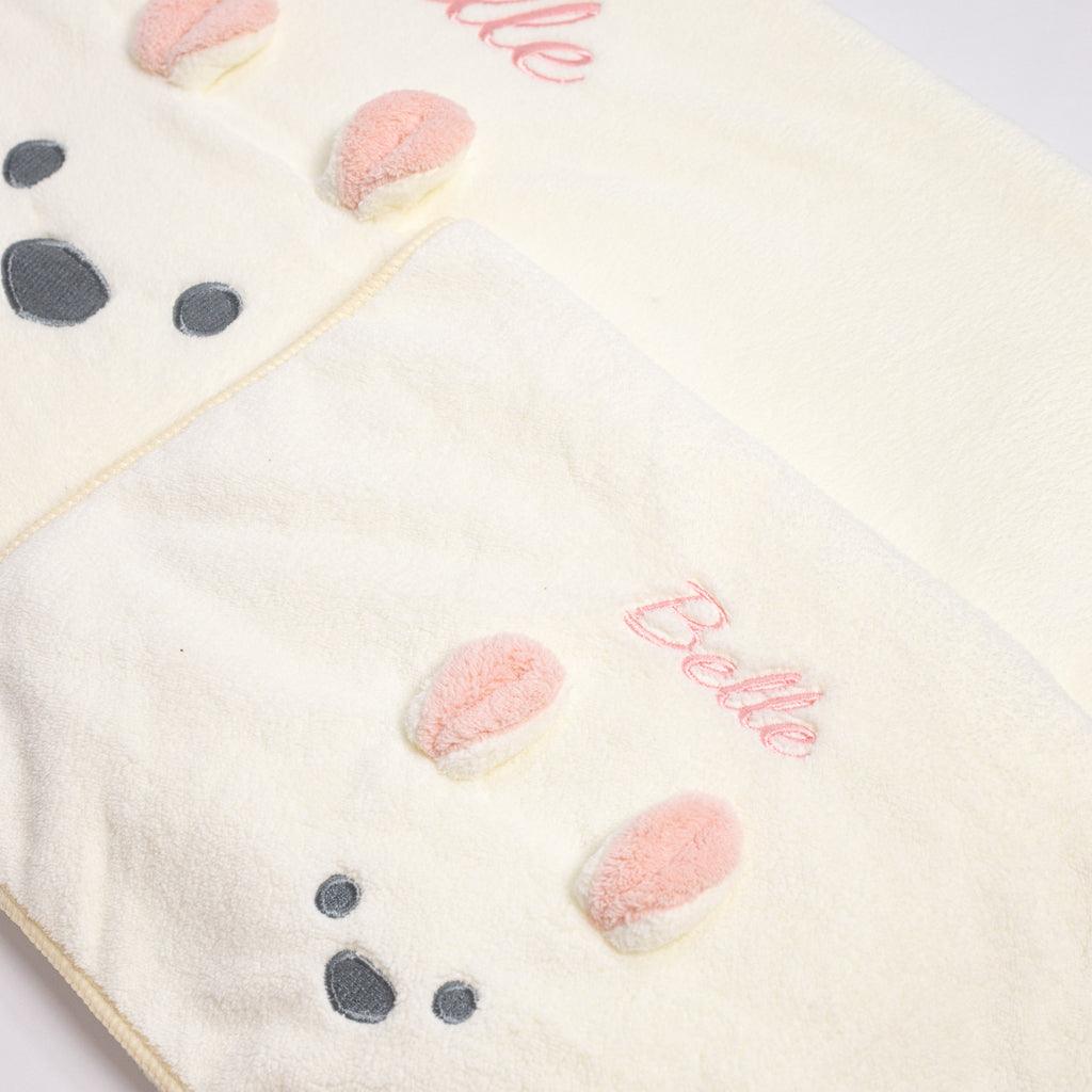 Baby Bath Towel — Bunny (White) - Cadeaus