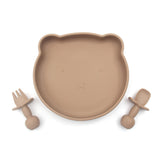 Baby Silicone Suction Plate Set - Khaki