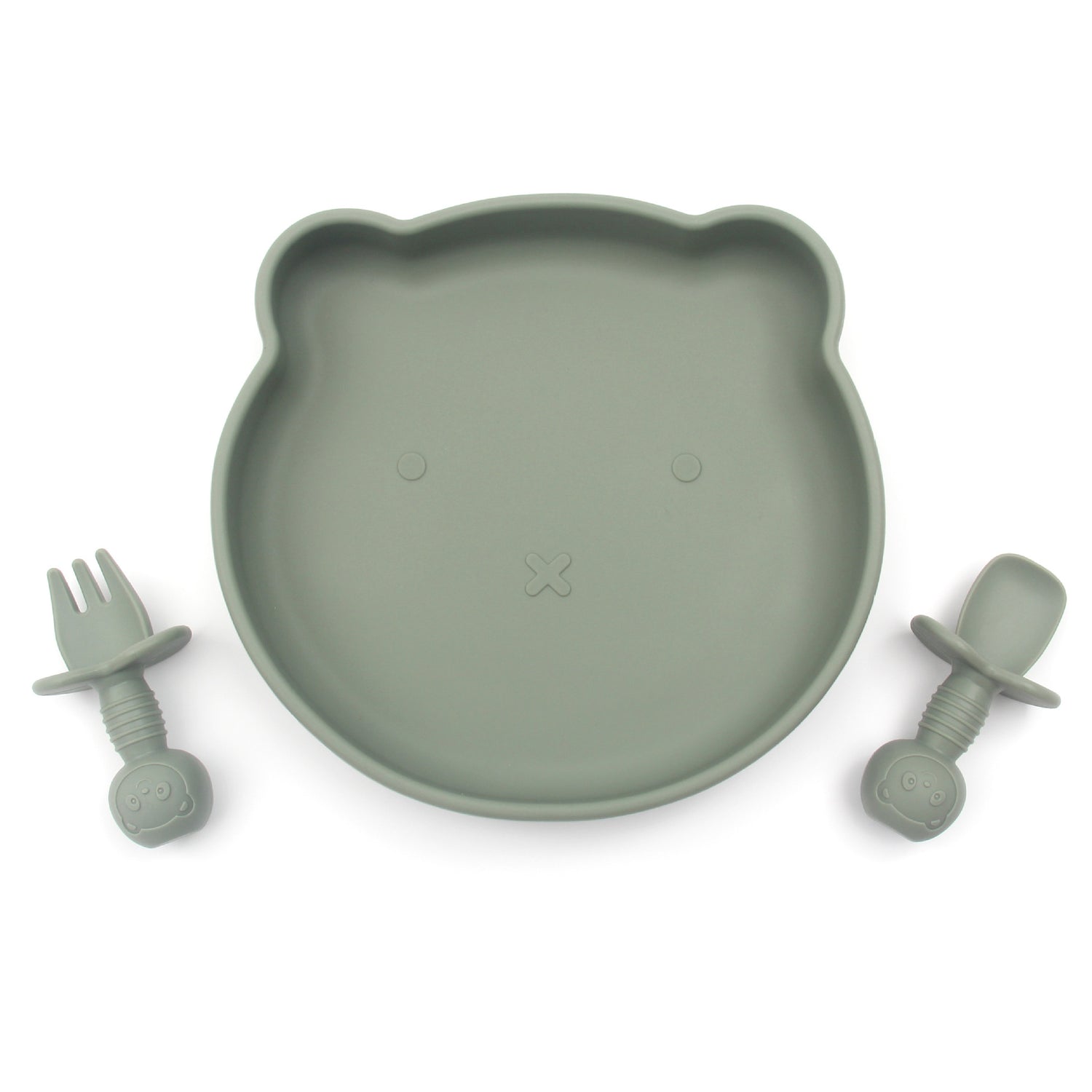 Baby Silicone Suction Plate Set - Green