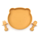 Baby Silicone Suction Plate Set - Yellow