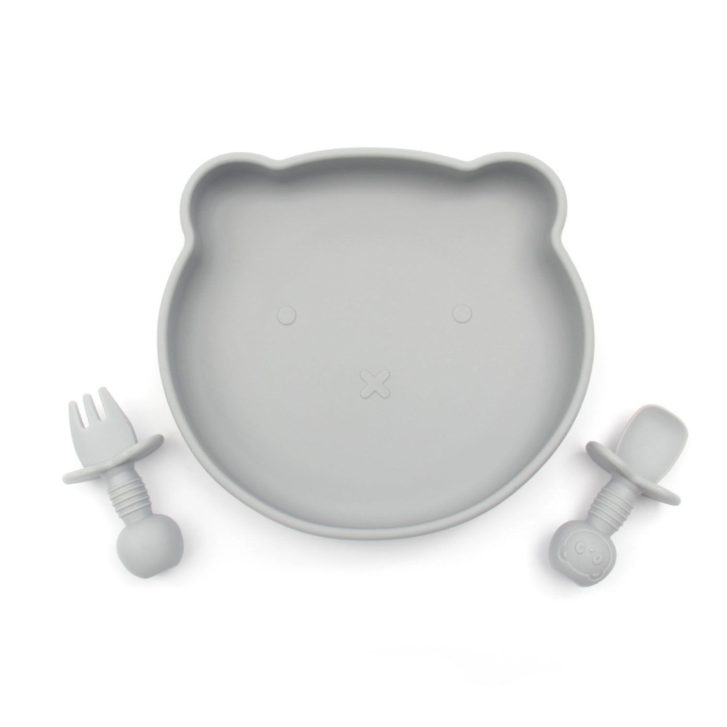 Baby Silicone Suction Plate Set - Grey colour